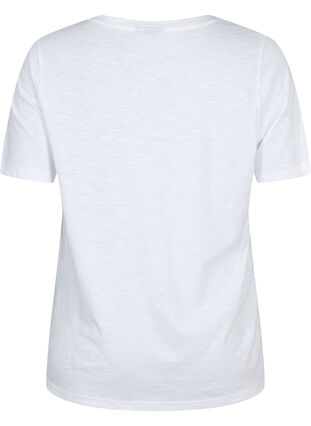 T-shirt basique à manches courtes avec col en V, Bright White, Packshot image number 1
