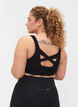 Sport-bh met gekruiste rug en effen kleur, Black, Model image number 1