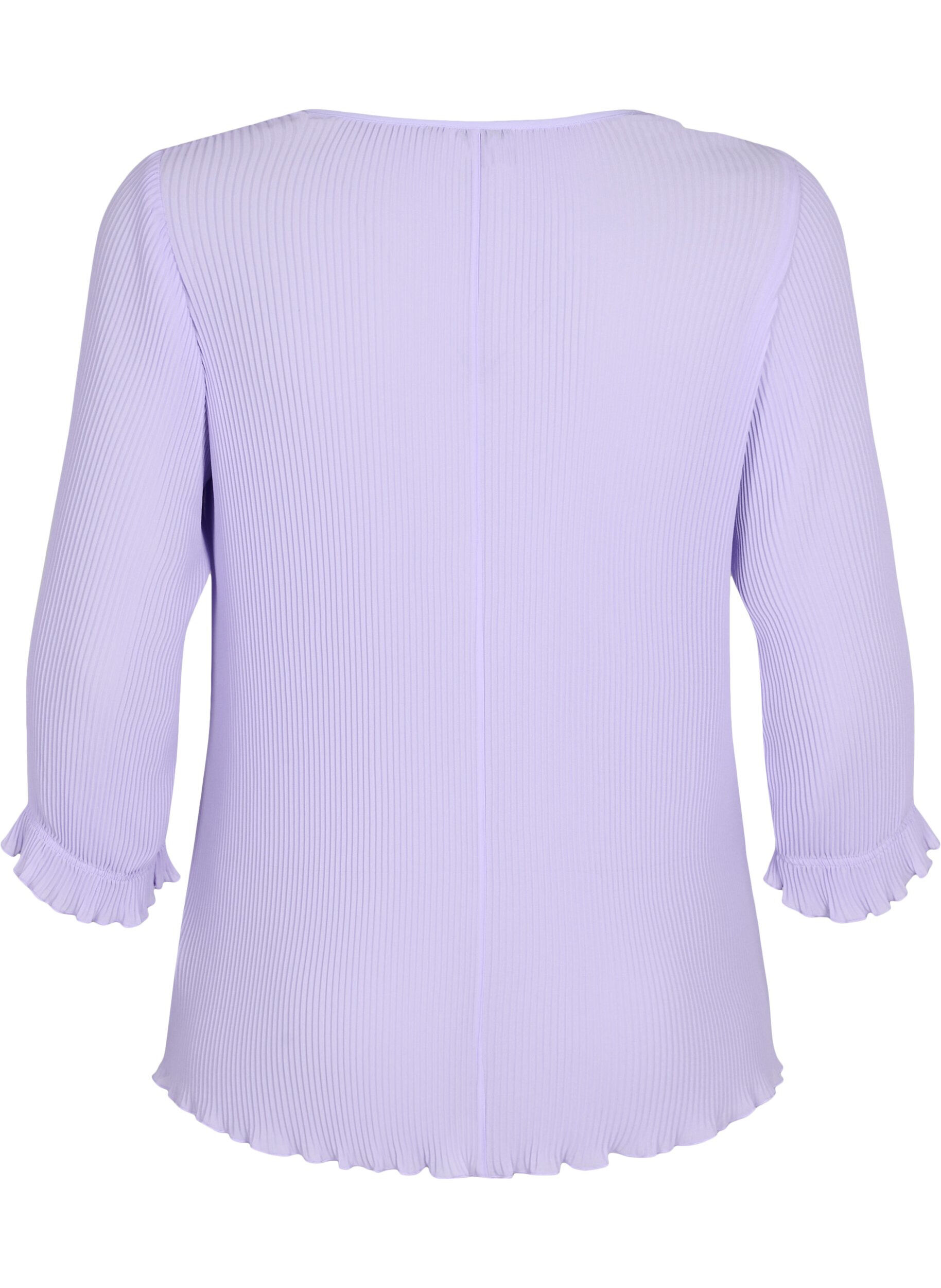 Zizzi Blouse pliss&eacute;e &agrave; manches 3/4, Lavender, Packshot image number 1