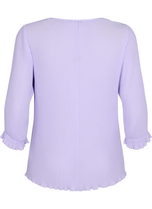 Geplooide blouse met 3/4 mouwen, Lavender, Packshot image number 1