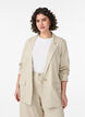 Blazer in linnen en viscose met revers en zakken, Beige, Model image number 0