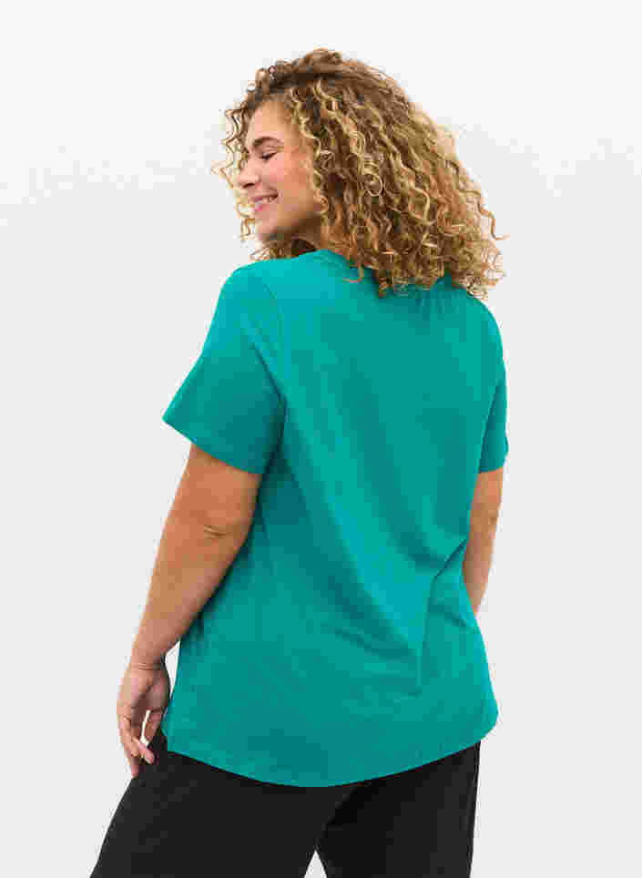 Katoenen t-shirt met korte mouwen en print, Parasailing Flock, Model image number 1