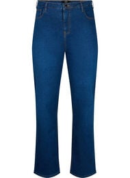 Megan jeans met normale pasvorm en extra hoge taille, Dark blue, Packshot
