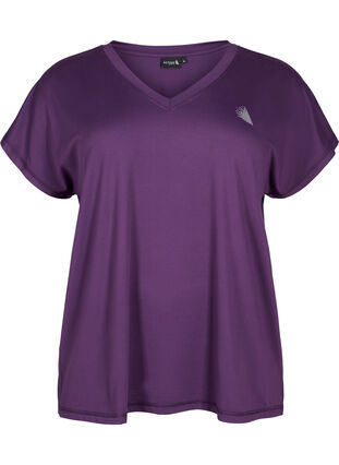 T-shirt de sport ample avec col en V, Purple Pennant, Packshot image number 0
