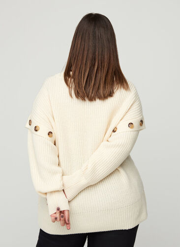 Top en tricot avec laine, Cloud Dancer, Model image number 1