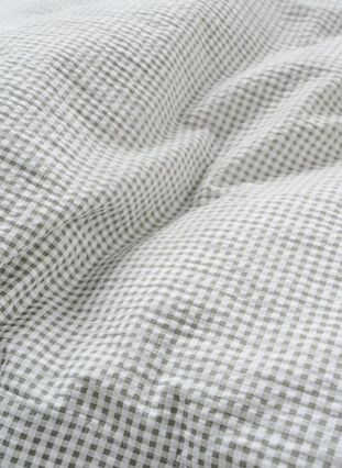 Parure de lit en coton à carreaux, Grey/White Check, Packshot image number 3
