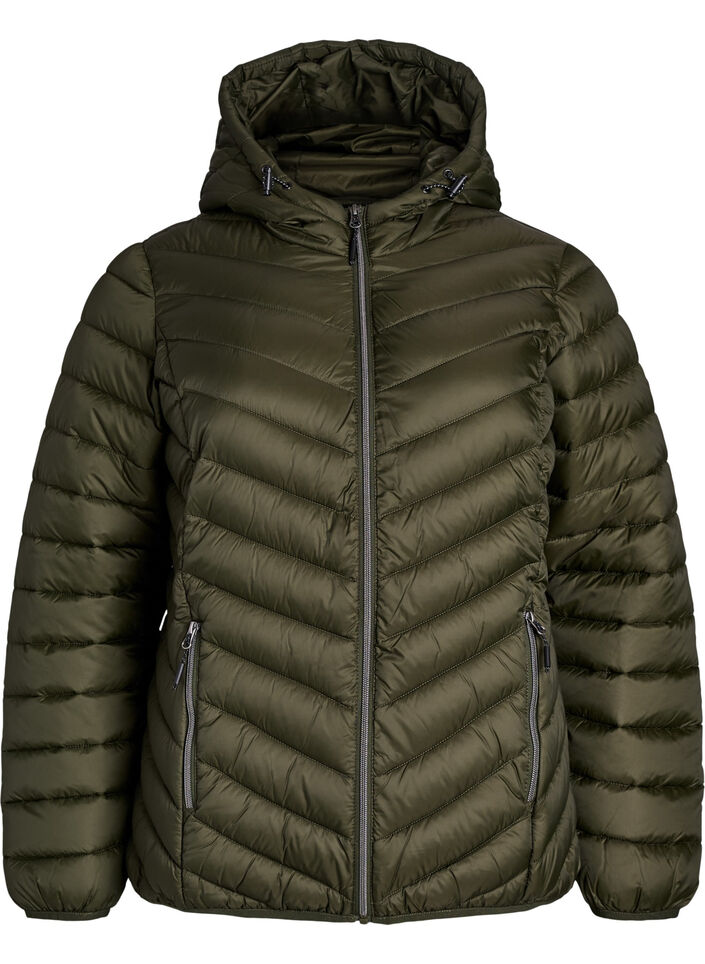 Veste l&eacute;g&egrave;re &agrave; capuche, Vert fonc&eacute;, Packshot image number 0