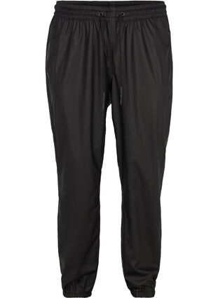 Pantalon de pluie avec élastique et cordon de serrage, Black, Packshot image number 0