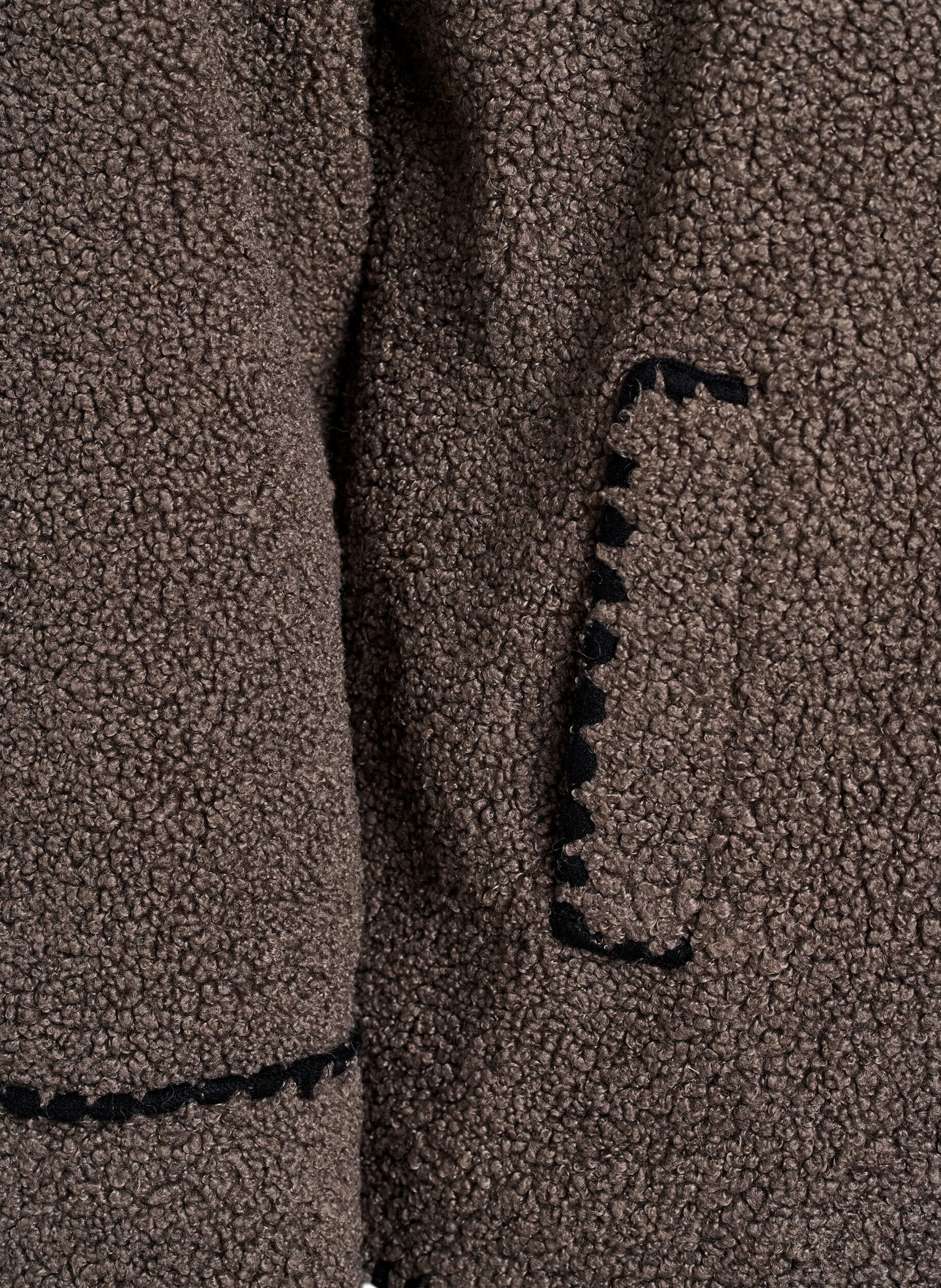 ZizziTeddy jas met contrast details, Bruin, Packshot image number 3