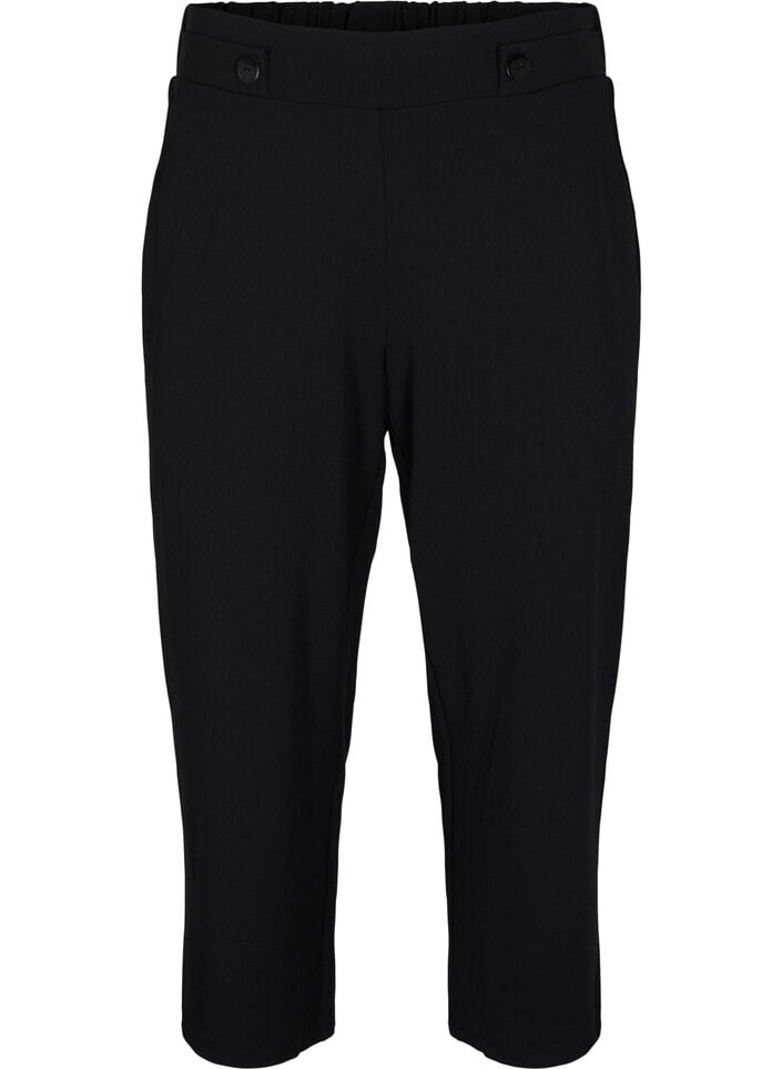 7/8 broek met losse pasvorm, Zwart, Packshot image number 0
