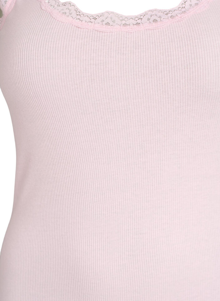 Top met kanten afwerking, Roze, Packshot image number 2