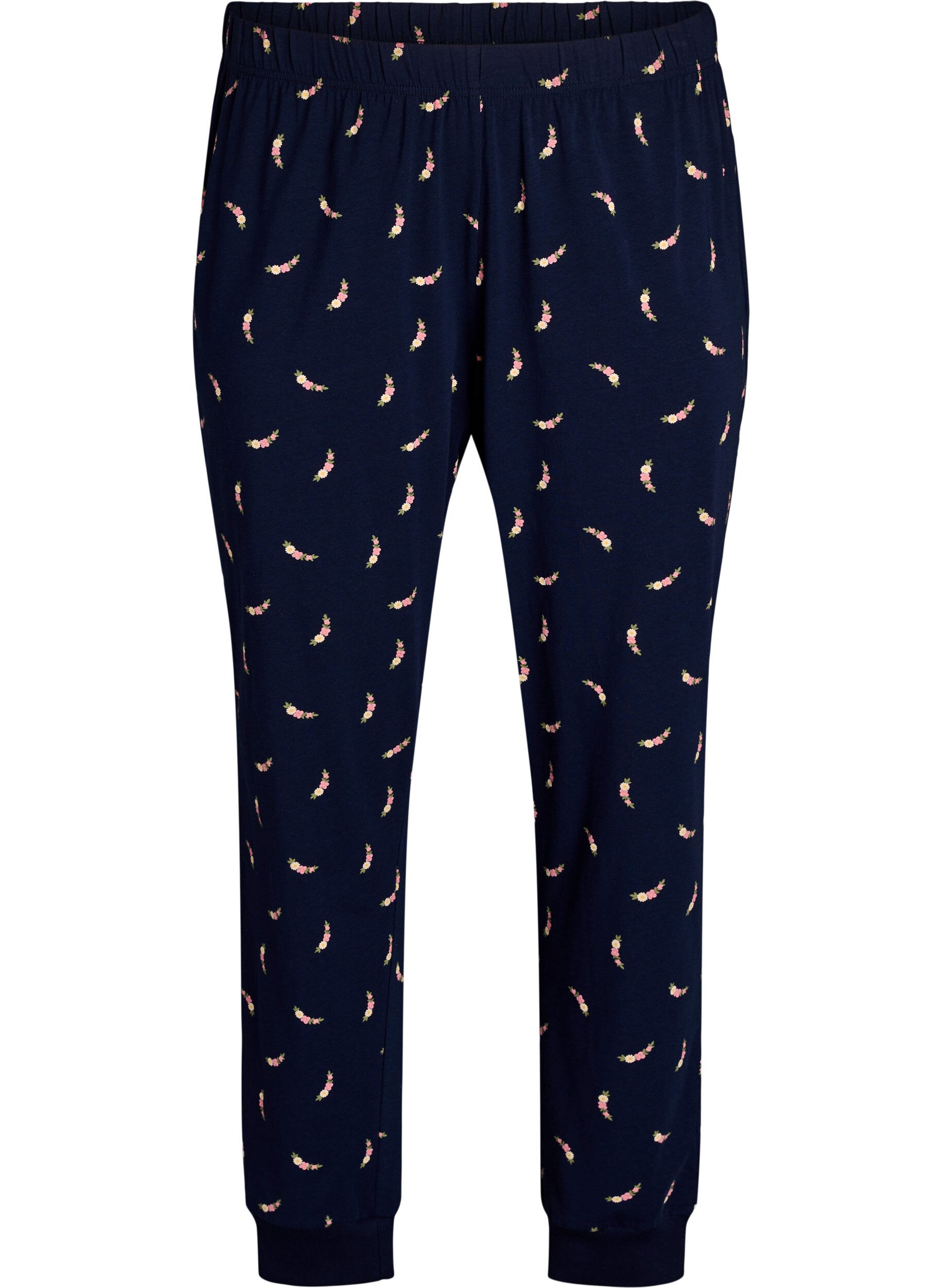 ZizziBedrukte pyjamabroek, Blauw, Packshot image number 0