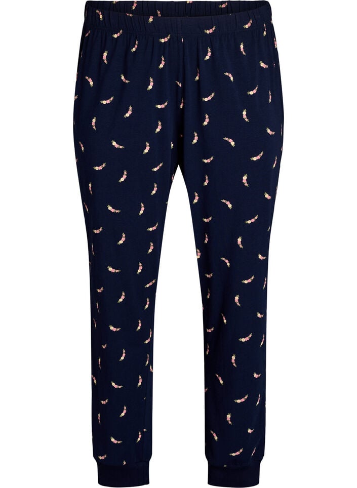 Bedrukte pyjamabroek, Blauw, Packshot image number 0