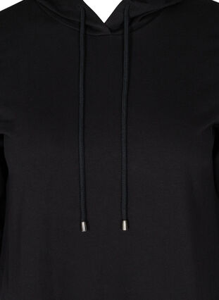 Robe sweatshirt avec manches 3/4 avec capuche, Black, Packshot image number 2