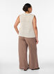 Losse broek met hoge taille en zakken, Bruin, Model image number 1