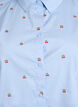 Overhemdbluse met geborduurde kersjes, Blauw, Packshot image number 2