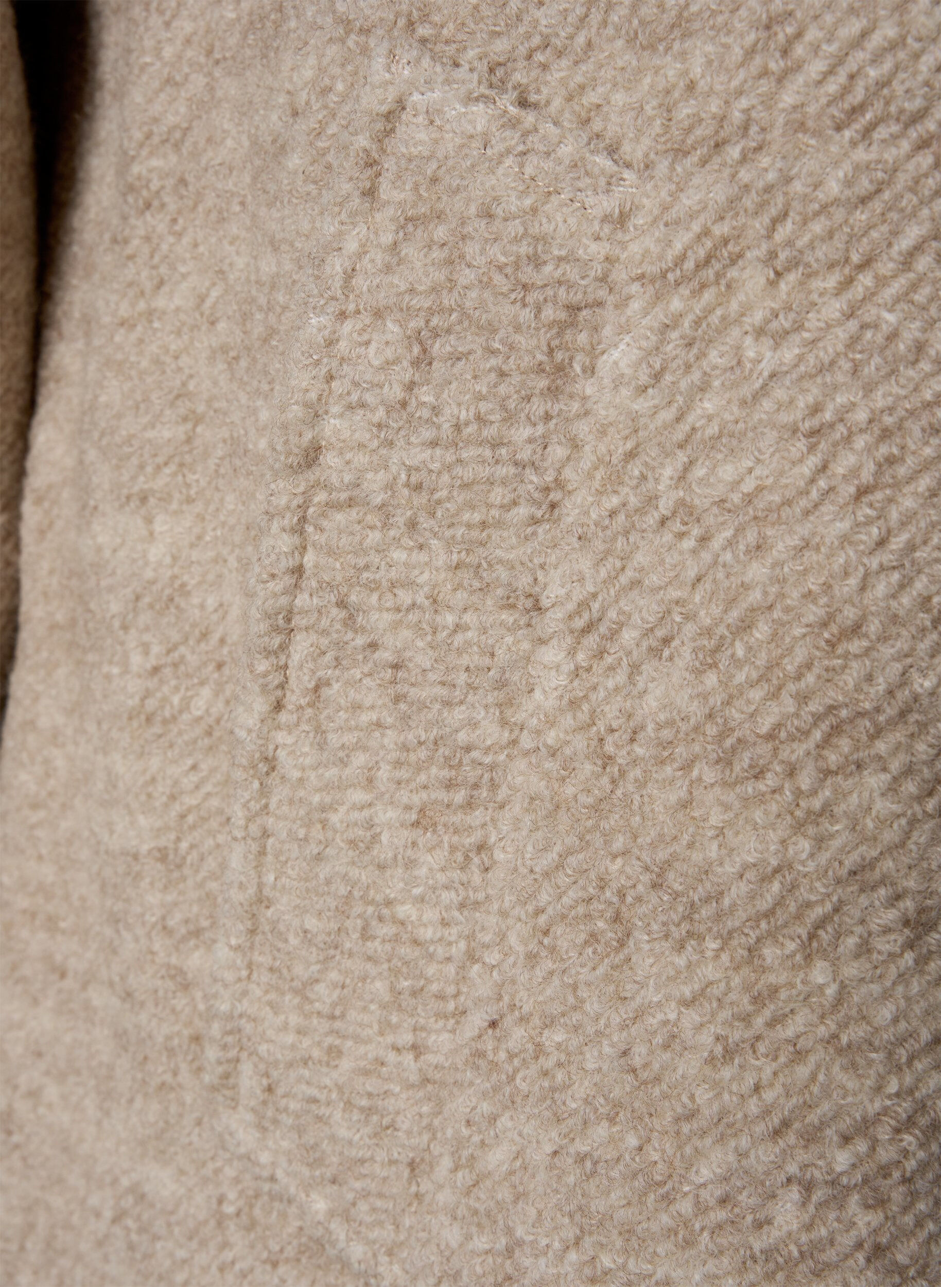 ZizziPlaid boucl&eacute; jas met knoppen, Simply Taupe, Packshot image number 2