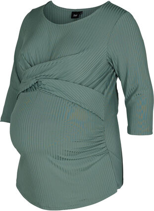 Blouse de grossesse à manches 3/4, Silver Pine, Packshot image number 0