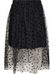 Jupe midi en tulle avec des c&oelig;urs, Noir, Packshot image number 0