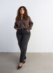 Chemise &agrave; carreaux avec strass, Marron, Model image number 1