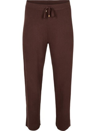 Pantalon en tricot avec cordon de serrage, Coffee Bean, Packshot image number 0