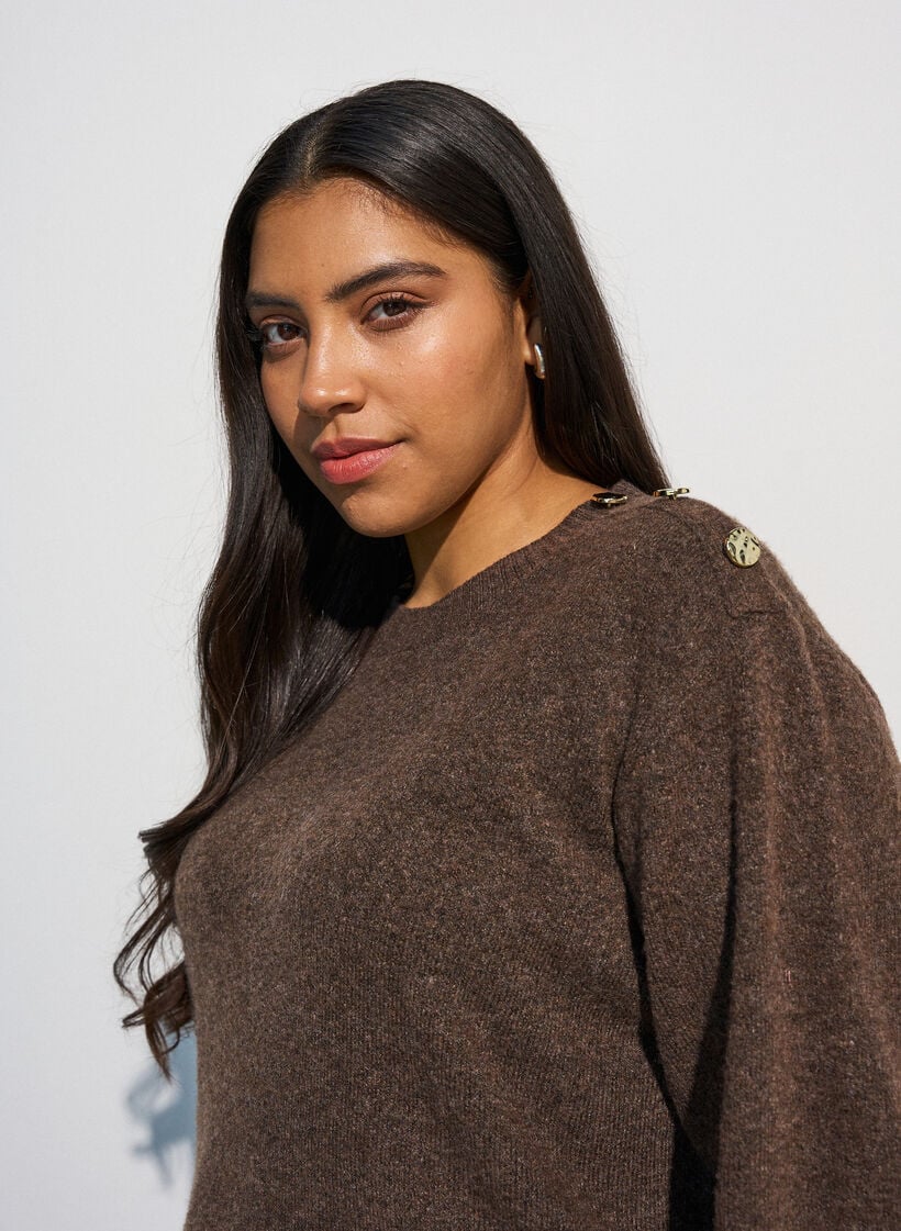 Breisel blouse met knoopdetail, 0890, Model image number 3