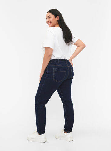 Slim-fit Emily jeans met normale taille, Dark blue, Model image number 1