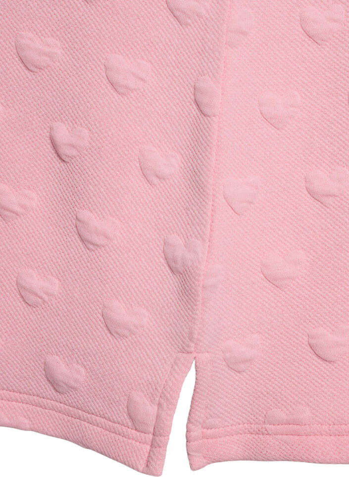 T-shirt van embossen katoenen jersey, Roze, Packshot image number 3