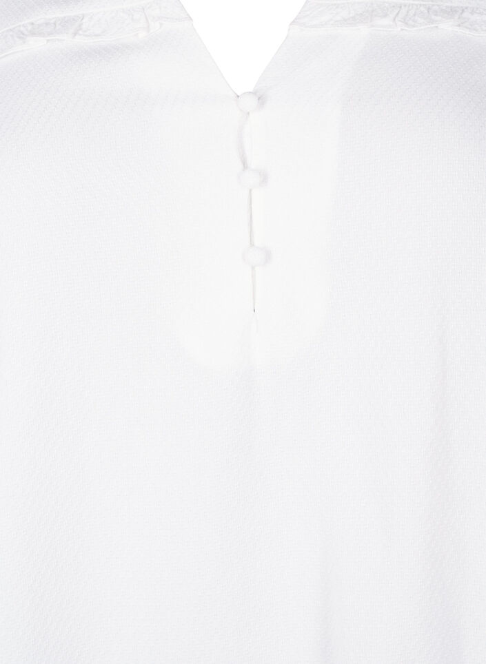 Viscose blouse met smok en ruches, Bright White, Packshot image number 2