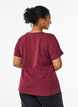 Effen basic katoenen T-shirt, Donker Bordeaux, Model image number 2