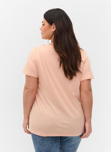 T-shirt en coton à manches courtes avec imprimé, Rose Cloud Loved, Model image number 1