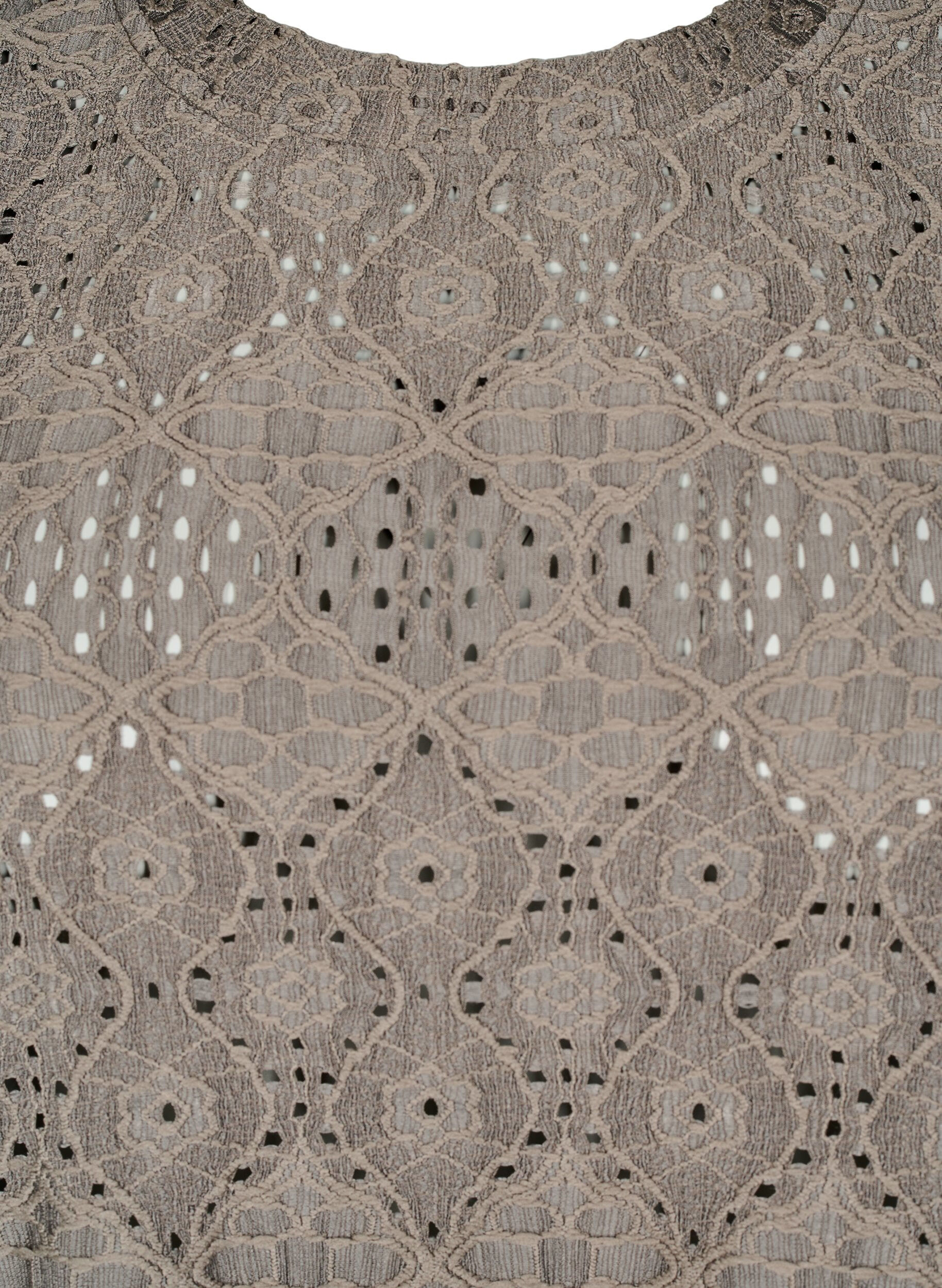 ZizziBlouse met lange mouwen en een opengewerkt patroon, Bruin, Packshot image number 2