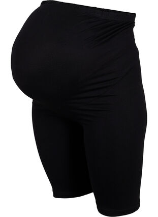 Short de maternité moulant en coton, Black, Packshot image number 0