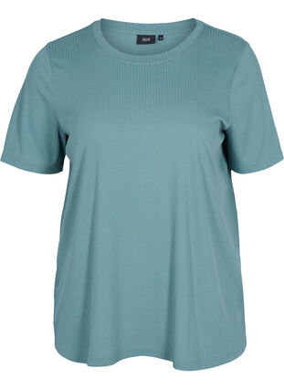 T-shirt à manches courtes en qualité côtelée, Goblin Blue, Packshot image number 0