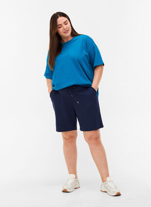 T-shirt à manches courtes en coton, Fjord Blue, Model image number 2