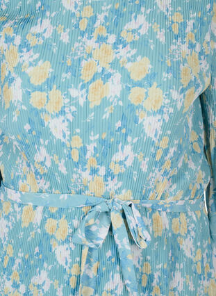 Robe plissée imprimée avec lien à nouer, Cameo Blue Flower, Packshot image number 2