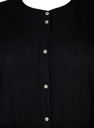 A-lijn viscose jurk met korte mouwen, Black, Packshot image number 2