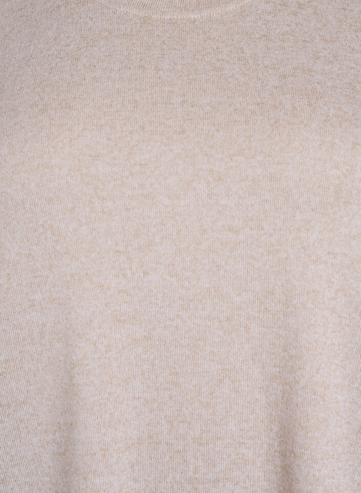 Chemisier avec d&eacute;tails boutons et manches courtes bouffantes, Beige, Packshot image number 2