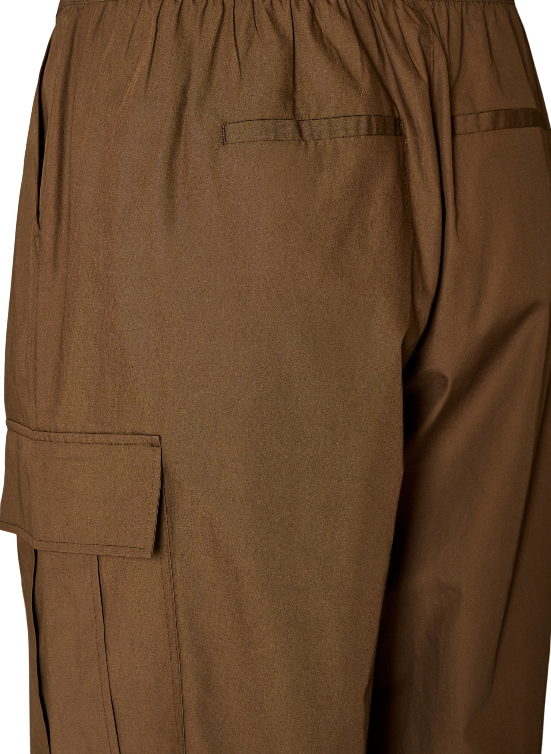 ZizziPantalon cargo ballon en coton, Marron, Packshot image number 3