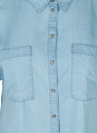 Chemise à manches courtes avec poches de poitrine, Light blue denim, Packshot image number 2