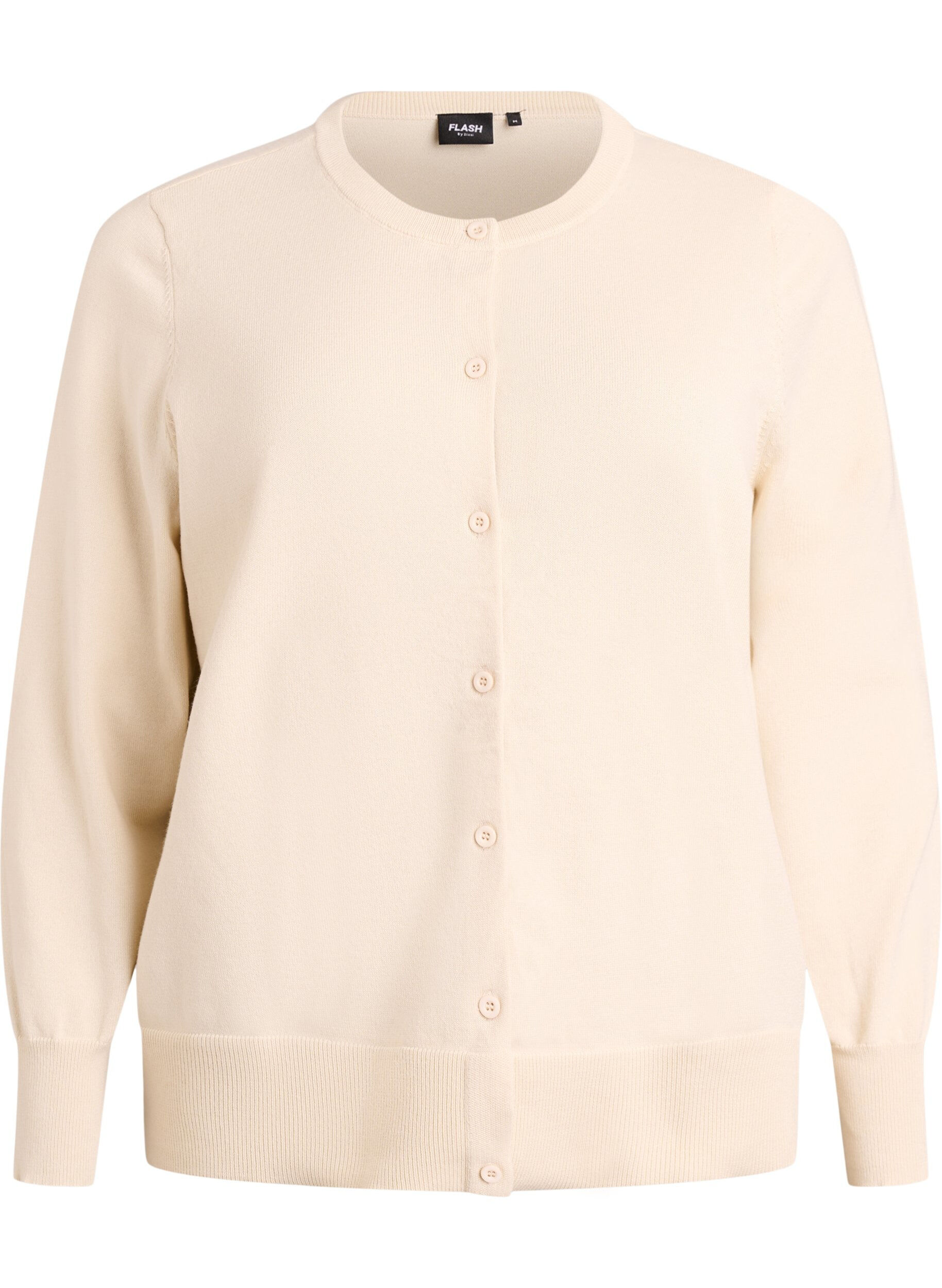 ZizziFijngebreide vest met ronde hals, Beige, Packshot image number 0