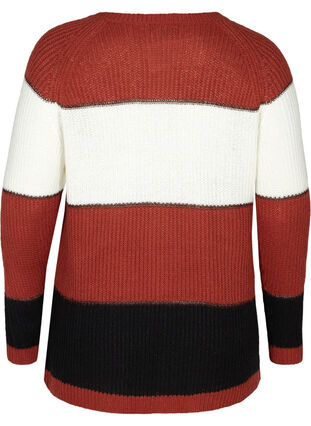 Gebreide gestreepte sweater met lurex, Burnt Henna Comb., Packshot image number 1