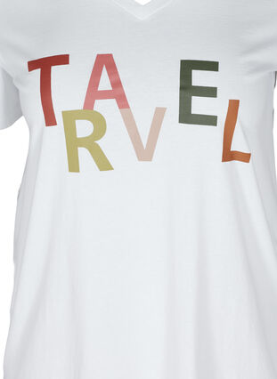 T-shirt met print, Bright White TRAVEL, Packshot image number 2