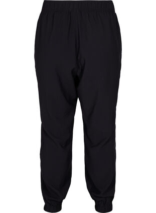 Pantalon ample en viscose avec bord élastiqué et poches, Black, Packshot image number 1