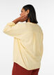 Blouse en lin et viscose avec col en V, Jaune clair, Model image number 2