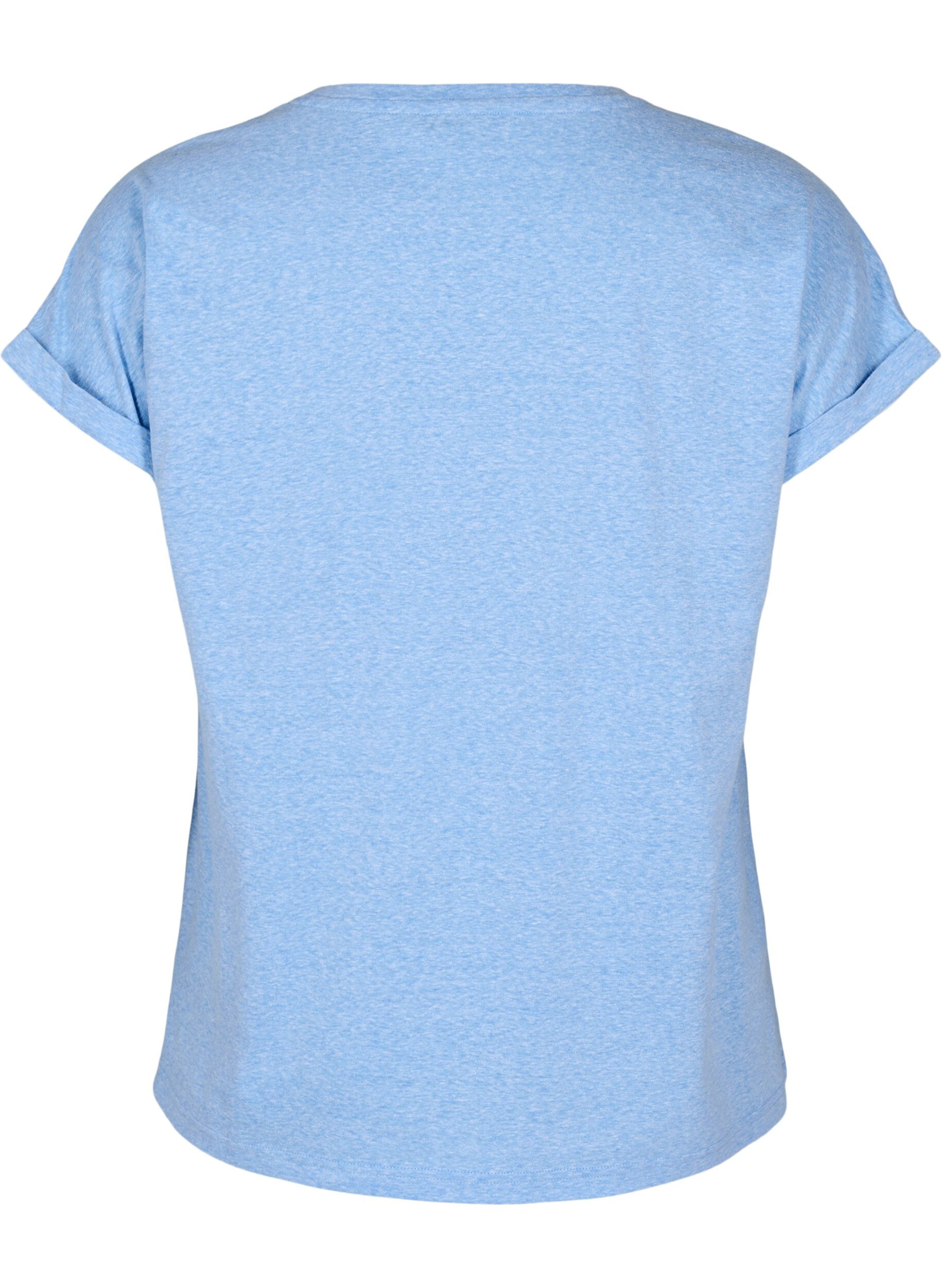 ZizziGem&ecirc;leerd T-shirt met korte mouwen, Blauw, Packshot image number 1