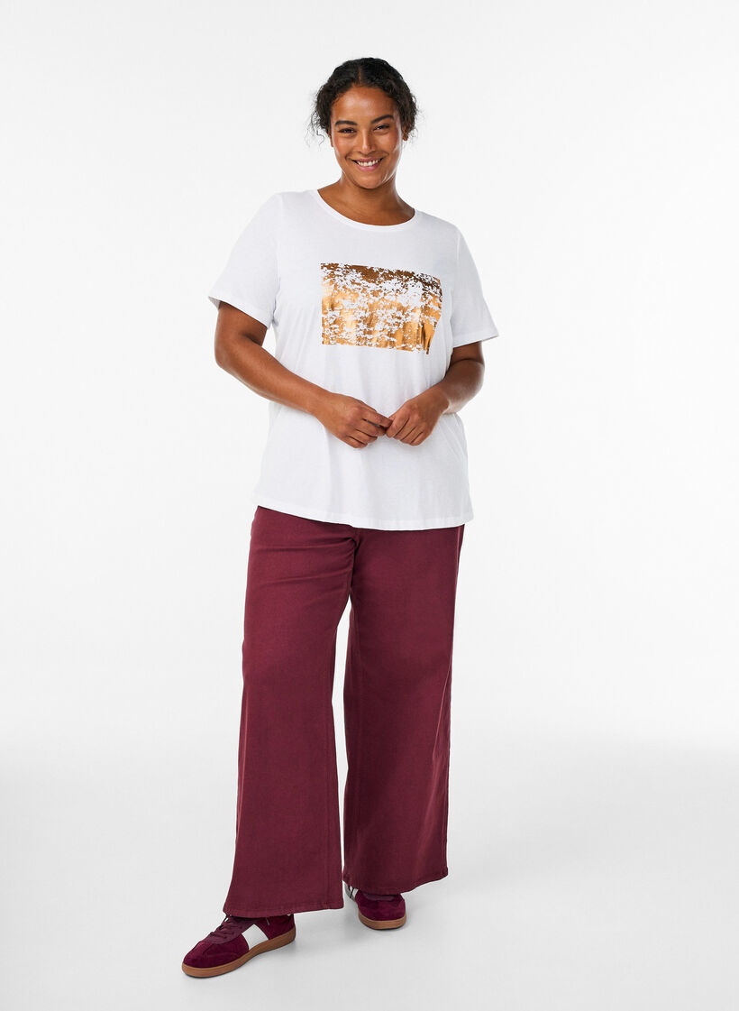 FLASH - T-shirt met print, Wit, Model image number 1