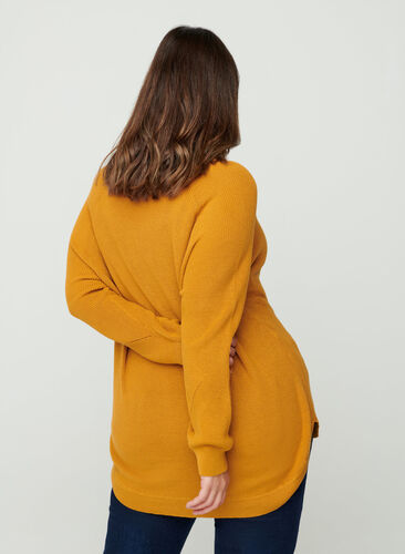Pull en maille col rond, Spruce Yellow, Model image number 1