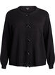 Cardigan met parelgeborduurde strikken en drukknoopjes, Zwart, Packshot image number 0