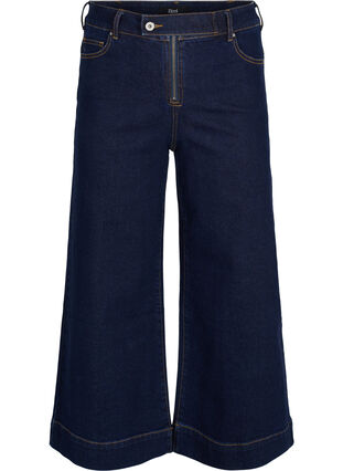 Cropped jeans met flare, Unwashed, Packshot image number 0